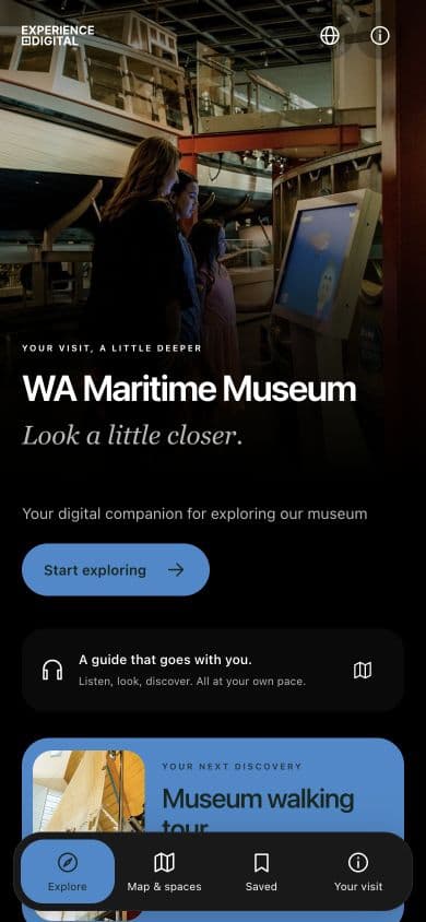 The same museum guide on a visitor’s phone